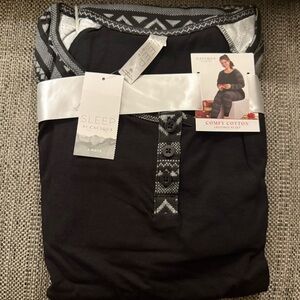 Cacique Black and Gray Buttoned Sleepwear